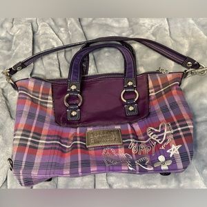 Coach Poppy Tartan Convertible Bag with Strap - Used/Well Loved